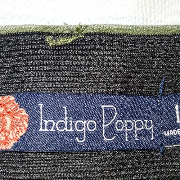 Indigo Poppy Black Textured Fabric Jeans Women Size 14 - Picture 2 of 16